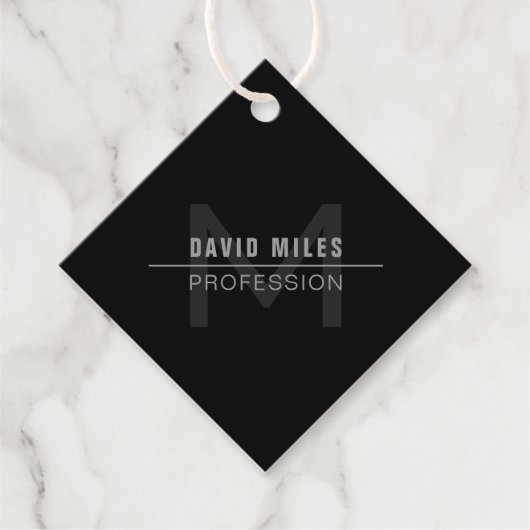 Étiquettes Cadeau Nom professionnel moderne Dark Grey (Devant)