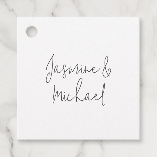 Étiquettes Cadeau Noms de couple de calligraphie chic adorables  (Devant)