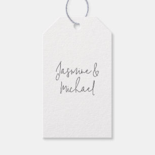 Étiquettes-cadeau Noms de couple de calligraphie chic adorables