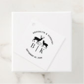 Étiquettes Cadeau Noms de couple Monogramme Cerf Mariage rustique de (En situation)