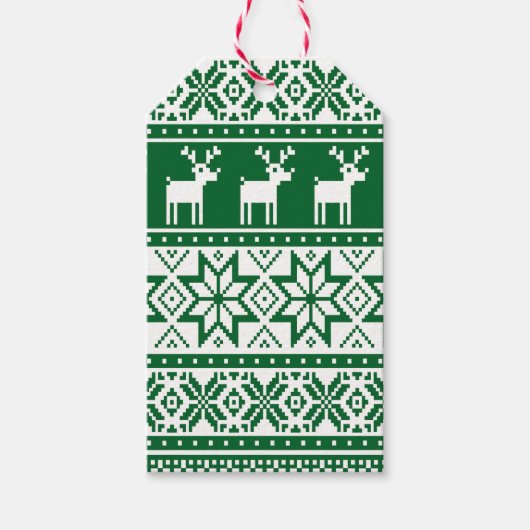 Étiquettes-cadeau Nordic Reindeer Ugly Christmas Sweat Party (Devant)