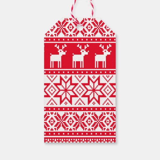 Étiquettes-cadeau Nordic Reindeer Ugly Christmas Sweat Party (Dos)