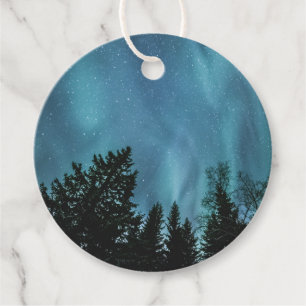 Étiquettes Cadeau Northern Lights Forest