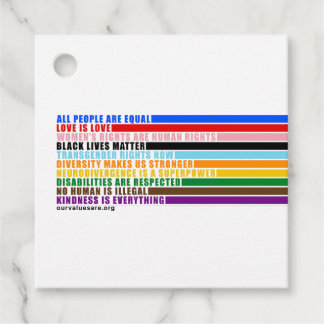 Étiquettes Cadeau Nos Valeurs Sont Favorisées Balise