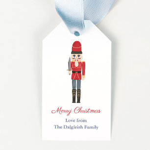 Étiquettes-cadeau Nostalgalic Holidays Red White Nutcracker
