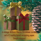 Étiquettes-cadeau Nostalgic Classic William Morris Red Holiday