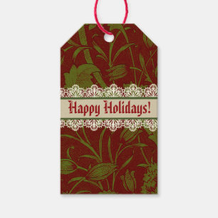 Étiquettes-cadeau Nostalgic Classic William Morris Red Holiday