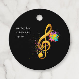 Étiquettes Cadeau Note musicale Fun Treble Clef. Texte modifiable