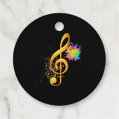 Étiquettes Cadeau Note musicale Fun Treble Clef. Texte modifiable (Dos)