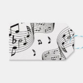 Étiquettes-cadeau Notes de musique sur blanc (Devant (Horizontal))