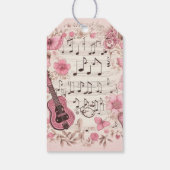 Étiquettes-cadeau Notes musicales et fleurs Élégante Saint-Valentin (Dos)
