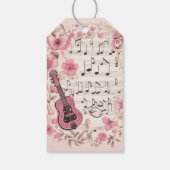 Étiquettes-cadeau Notes musicales et fleurs Style rétro Juste pour v (Dos)
