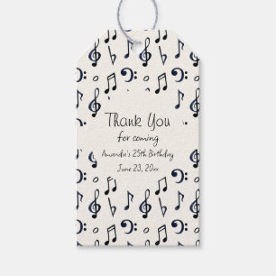 Étiquettes-cadeau Notes musicales mignonnes Motif Anniversaire