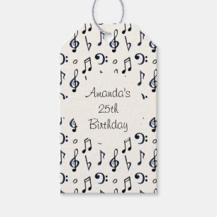 Étiquettes-cadeau Notes musicales mignonnes Motif Anniversaire