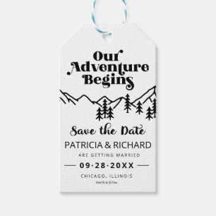 Étiquettes-cadeau Notre aventure commence Mariage en plein air Enreg