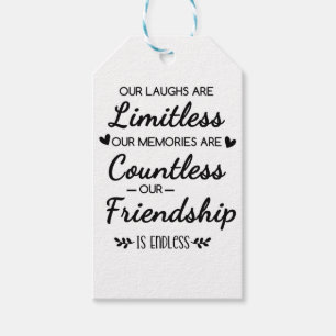 Étiquettes-cadeau Notre Citation d'Amitié aux Rires Illimités