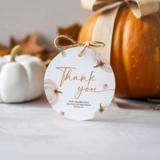 Étiquettes Cadeau Notre Petit Anniversaire Citrouille