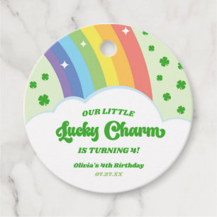 Étiquettes Cadeau Notre Petit Charme Chanceux Rainbow Birthday Party