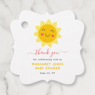 Étiquettes Cadeau Notre petit Merci de Baby shower de soleil