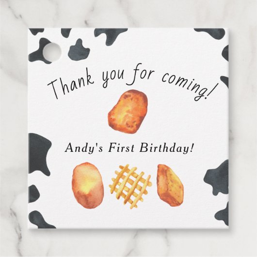 Étiquettes Cadeau Notre Petit Nugget devient un Anniversaire de enfa (Devant)