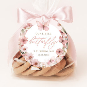 Étiquettes Cadeau Notre Petit Papillon Rose Girls Anniversaire