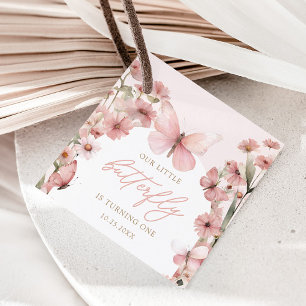 Étiquettes Cadeau Notre Petit Papillon Rose Girls Anniversaire