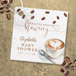 Étiquettes Cadeau Notre petite fève prépare un café Baby Shower