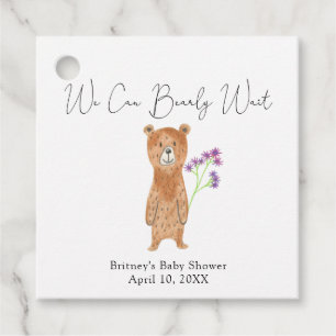 Étiquettes Cadeau Nounours en peluche - nous pouvons à peine attendr