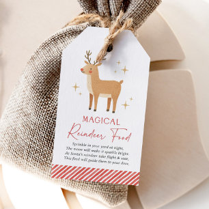 Étiquettes-cadeau Nourriture Magique de Renne Noël Fêtes