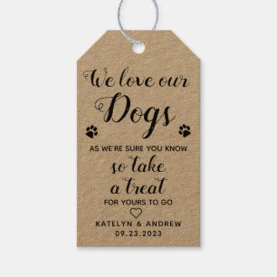 Étiquettes-cadeau Nous Aimons Nos Chiens Biscuit Bar Chien Treat Fav