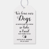 Étiquettes-cadeau Nous Aimons Nos Chiens Traiter Biscuit Bar Mariage (Dos)