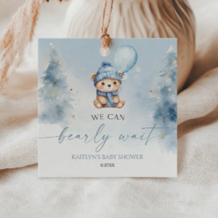 Étiquettes Cadeau Nous pouvons à peine attendre l'ours en peluche d'