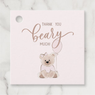 Étiquettes Cadeau Nous pouvons à peine attendre Teddy Bear Rose Fête