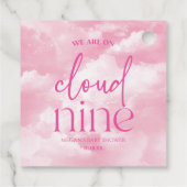 Étiquettes Cadeau Nous Sommes Sur Cloud Neuf Baby shower Rose (Dos)