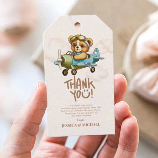 Étiquettes-cadeau Nouveau Baby shower d'avion pour bébé aventure