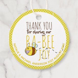 Étiquettes Cadeau Nouveau bébé photo Merci Cartes Budget moderne