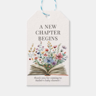 Étiquettes-cadeau Nouveau chapitre commence Baby shower livre étique