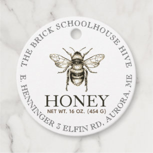 Étiquettes Cadeau NOUVEAU Tag de la valeur nutritive du miel 2020
