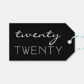 Étiquettes-cadeau Nouvel An Vingt typographie noir et blanc (Devant (Horizontal))