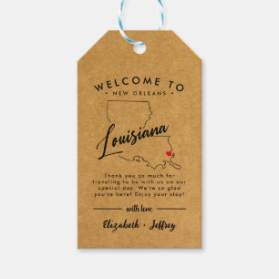 Étiquettes-cadeau Nouvelle-Orléans Louisiane Mariage minimaliste Bie