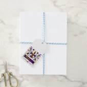 Étiquettes-cadeau Nouvelle-Orléans Mardi Gras jaune violet vert (With Twine)