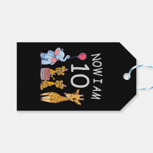 Étiquettes-cadeau Now I, 10 ans d'âge 10 Birthday (Devant (Horizontal))