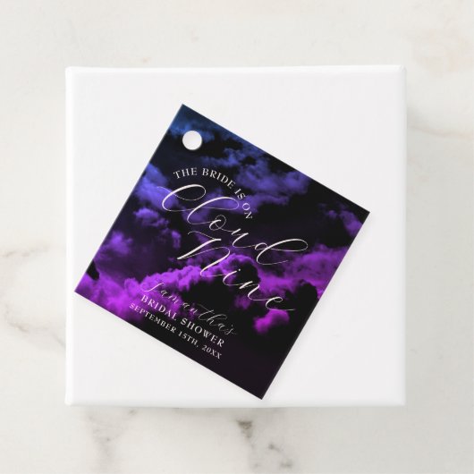 Étiquettes Cadeau Nuage neuf Galaxie céleste noire Fête de douche de (En situation)