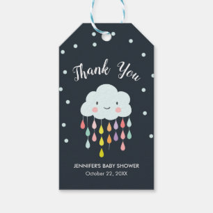Étiquettes-cadeau Nuage Raindrops Rainbow Neutral Merci Garçon