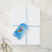 Étiquettes-cadeau Nuances d'aquarelle bleue Hydrangeas (Avec de laficelle)