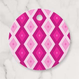 Étiquettes Cadeau Nuances de motif de diamant fuchsia