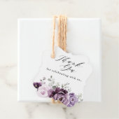 Étiquettes Cadeau Nuances de pourpre Dusty fleurs Mariage Merci (En situation)