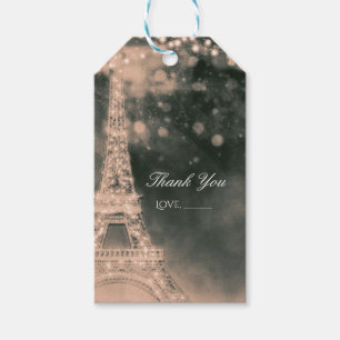 Étiquettes-cadeau Nuit à Paris Tour Eiffel & Lumières Élégant Favor