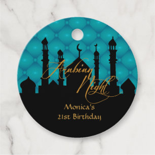 Étiquettes Cadeau Nuit arabe turquoise