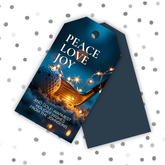 Étiquettes-cadeau Nuit de neige paisible Noël de golf